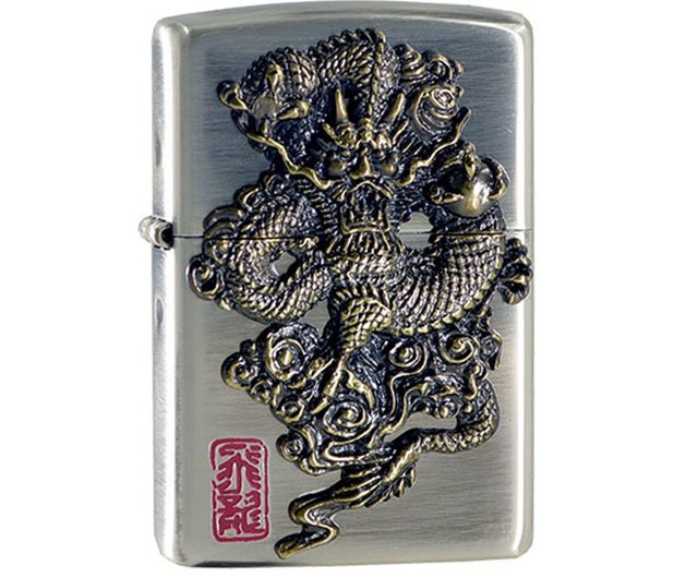 送料無料】台湾 【Zippo公式認定】鋭気龍珠飛龍防風Zippoライター ZA-2