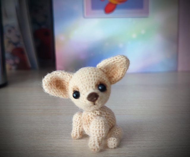 送料無料】ベラルーシ チワワのかぎ針編み。ミニチュア犬。ミニチュア