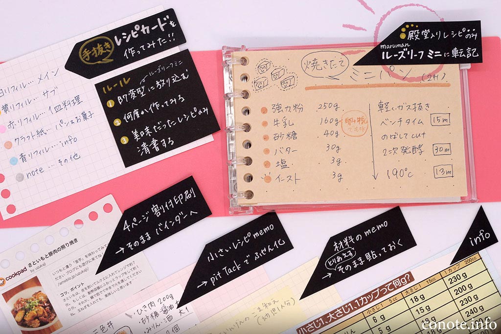 効率的なレシピカードの作り方＆整理方法[marumanルーズリーフミニ使用]
