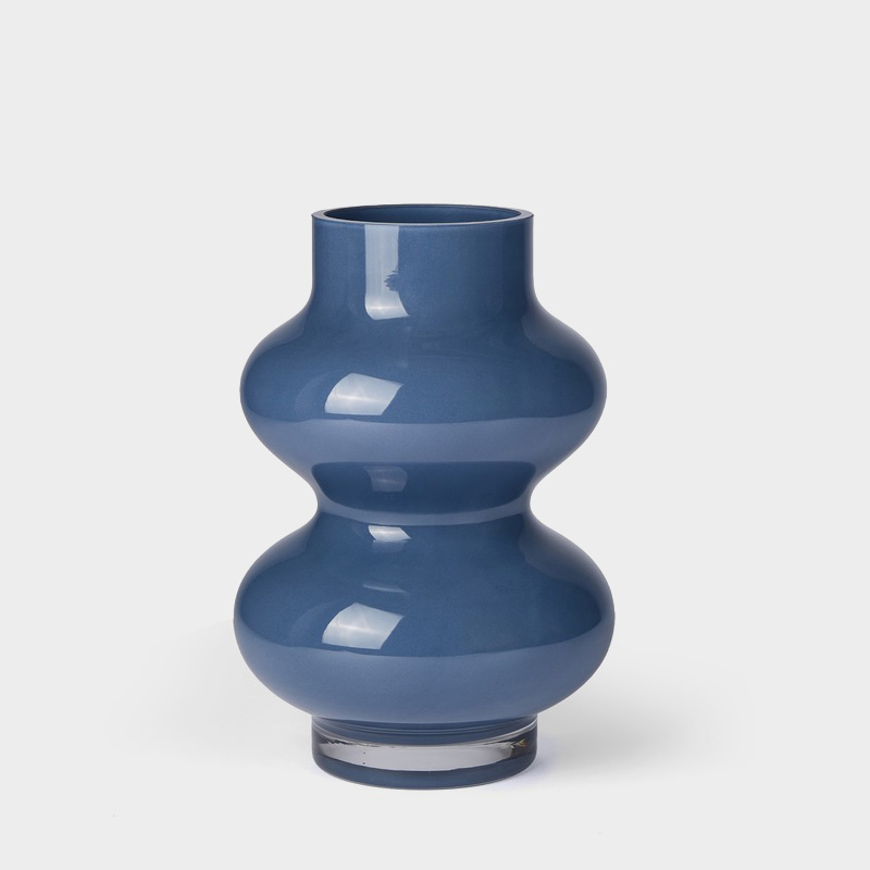 TCS フォーム ネイビー ガラス フラワーベース｜5%point | THE CONRAN