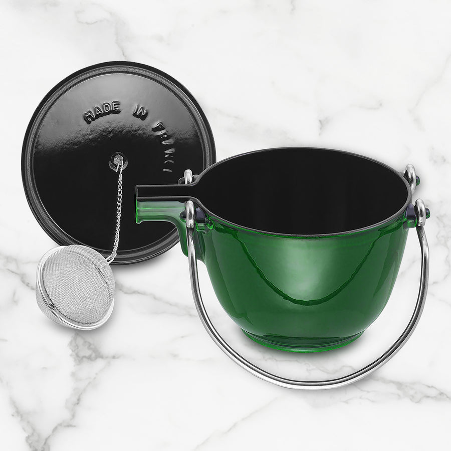 Staub La Theiere Teapot - 1-qt Cast Iron - Basil – Cutlery and More