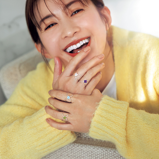 VICENDA]開運パワーストーンリング(アメジスト/ブルートパーズ