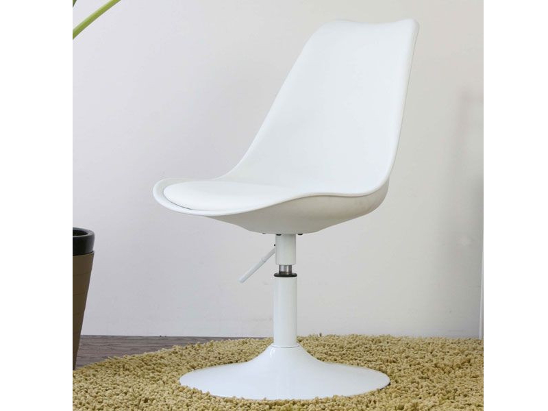 モダンな昇降式チェア 回転座面 ホワイト