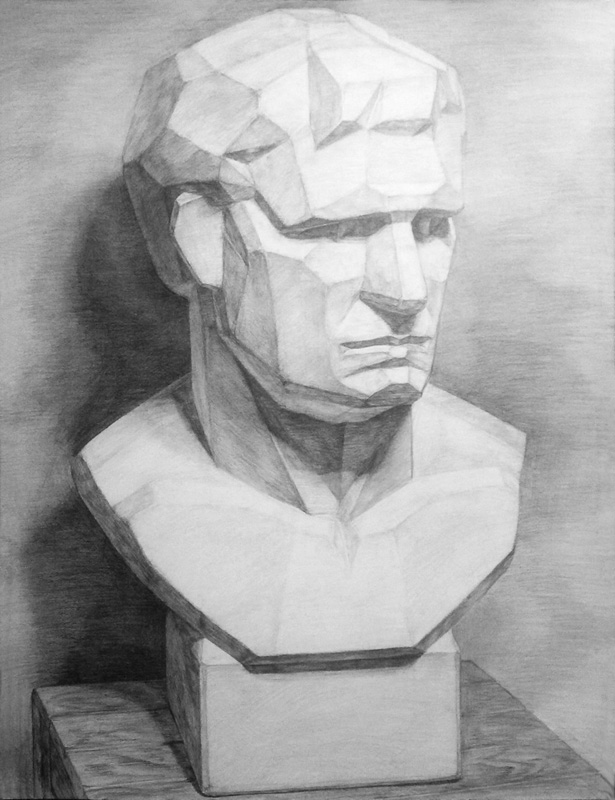 石膏デッサン（面取り）-鉛筆デッサン描き方｜デッサン初心者のための