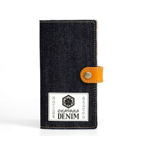 dショッピング |多機種対応 スマホケース 手帳型 岡山デニム本革仕込