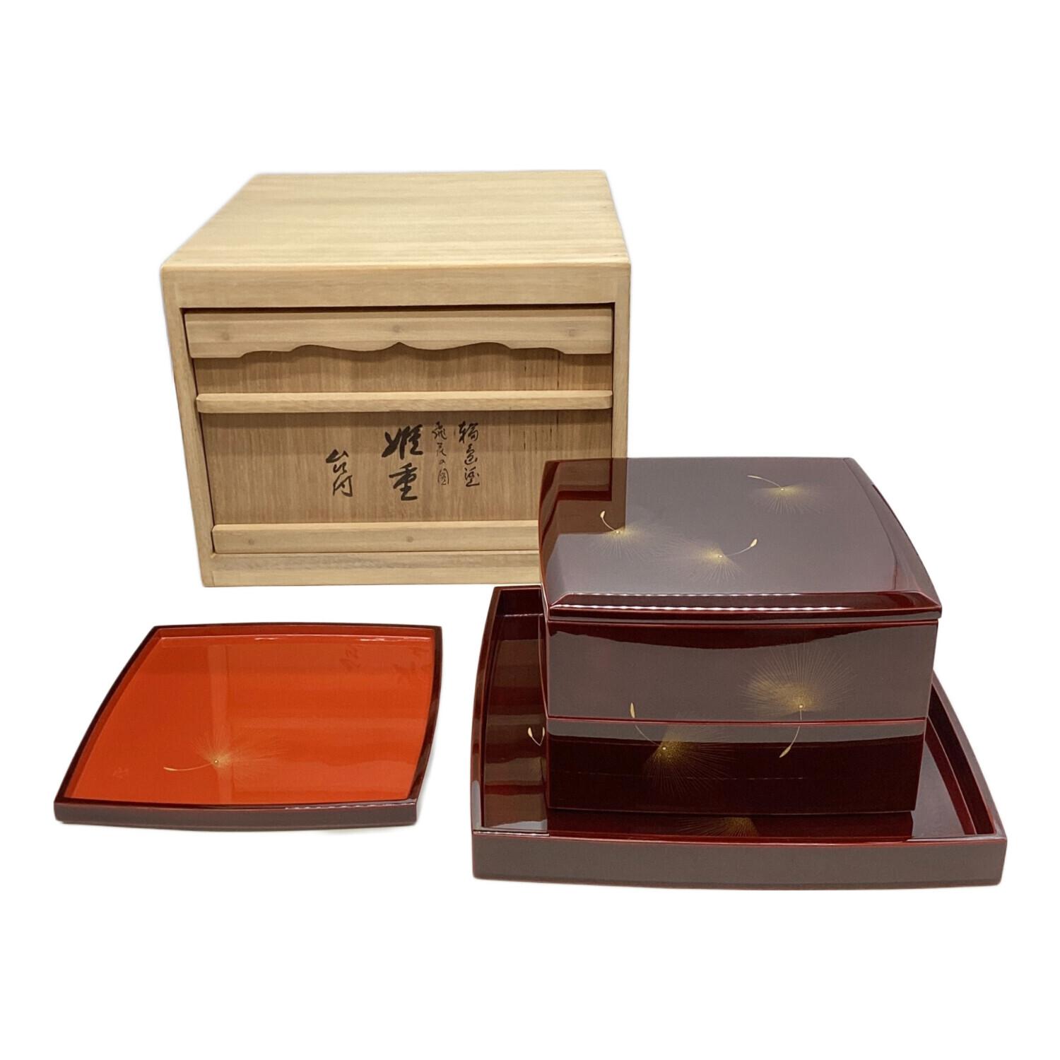 輪島塗 重箱二段 飛花の図 台付 小西啓介作｜トレファクONLINE