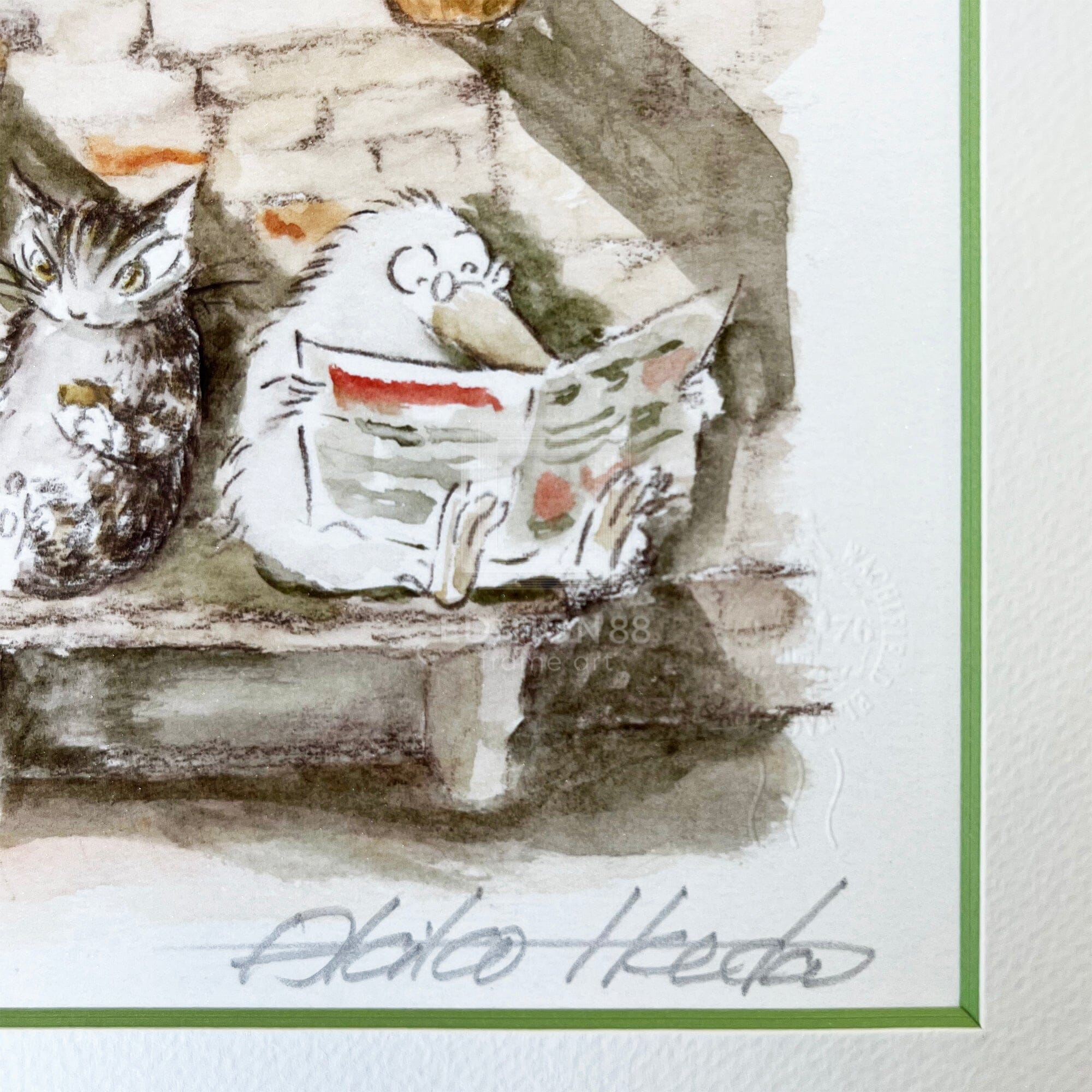 猫のダヤン 88グラフ「南イタリアでお茶」/池田あきこ（直筆サイン入り