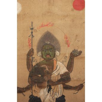 仏画 青面金剛像 掛軸 Z198｜骨董店 のびる 古美術 骨董 和風建具 蔵戸