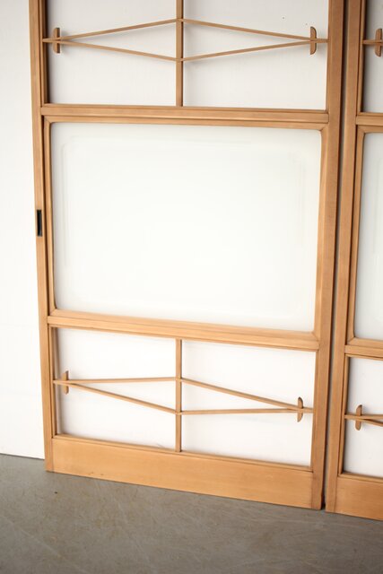 松の葉組子の障子戸 4枚1組 F271Y｜骨董店 のびる 古美術 骨董 和風