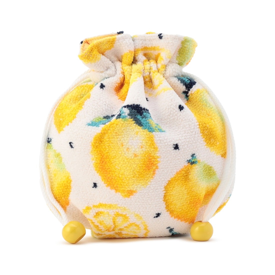 レモンドット 巾着 L/LDO-257349(ホワイト): LOVERARY BY FEILER