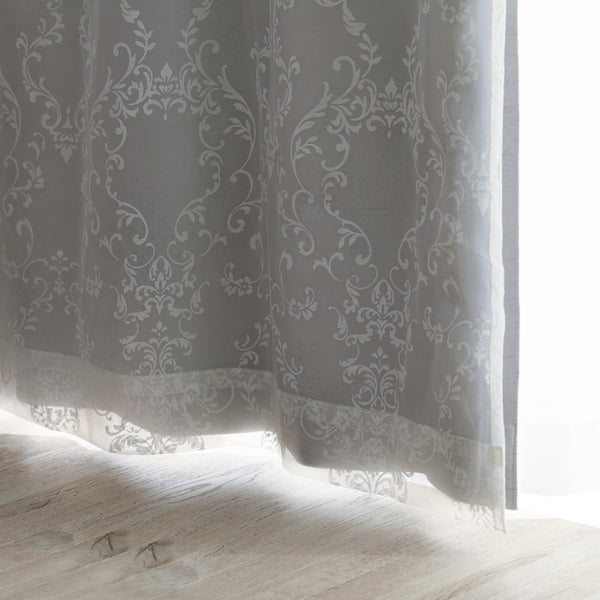 ブリス×ルシーラ ダブルカーテン H1350×W1000 ホワイト×ライトグレー