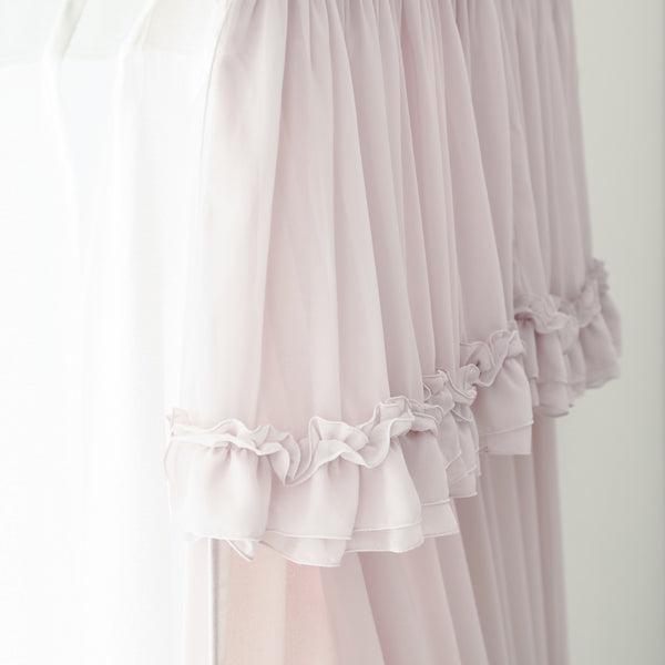 フリルバランス ダブルカーテン H1780×W1000 ライトピンク