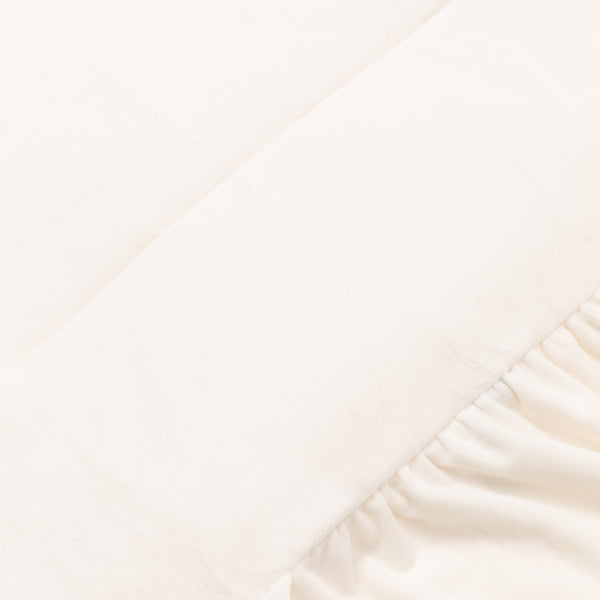 WARMY アルガンオイル加工 フリル ベッドパッド シングル ホワイト