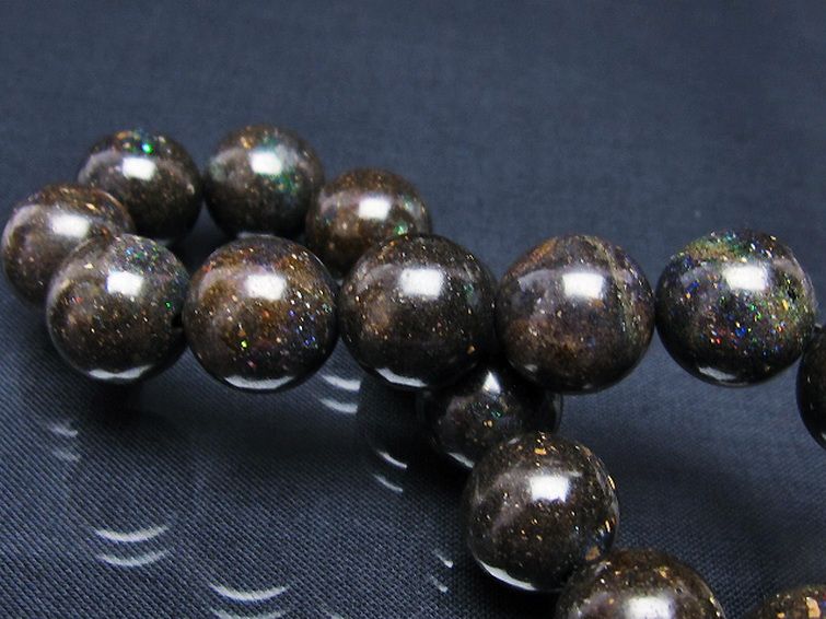 ブラックオパールブレスレット14mm[T249-4136]