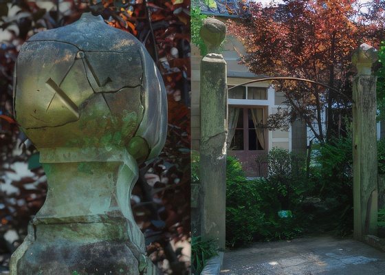 グラバー園に移築されたフリーメイソン・ロッジの門柱 | 【公式