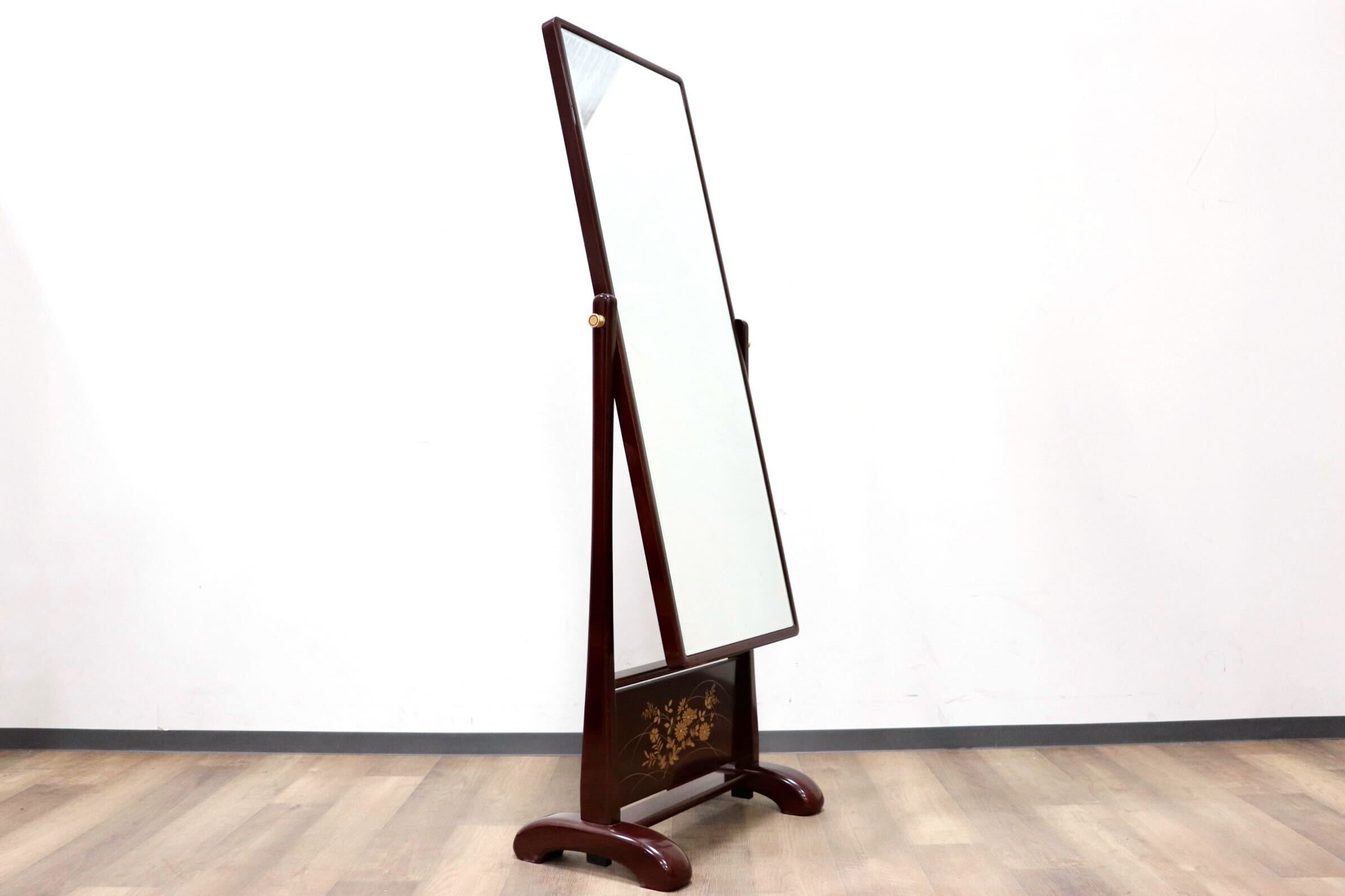 GMGF122○MATSUSO / 松創 秋草は溜 橘型 全身鏡 姿見 スタンドミラー