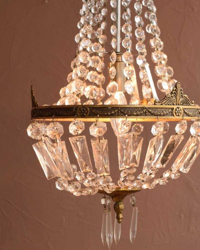 フランス輸入のアンティークシャンデリア（1灯）（E17シャンデリア球1