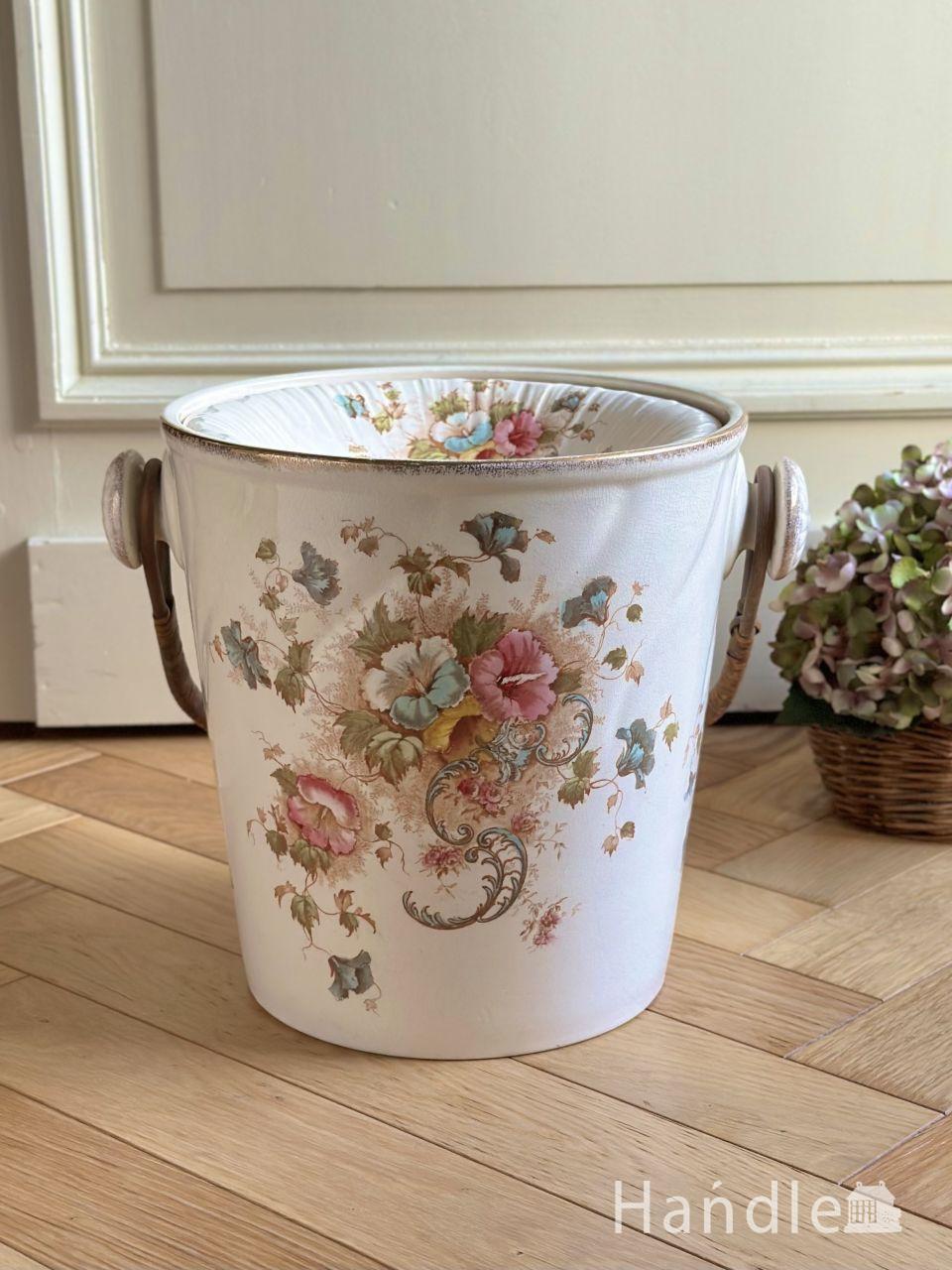 英国の銀雑貨、装飾が美しいアンティークシルバーのコースター(h-174-z