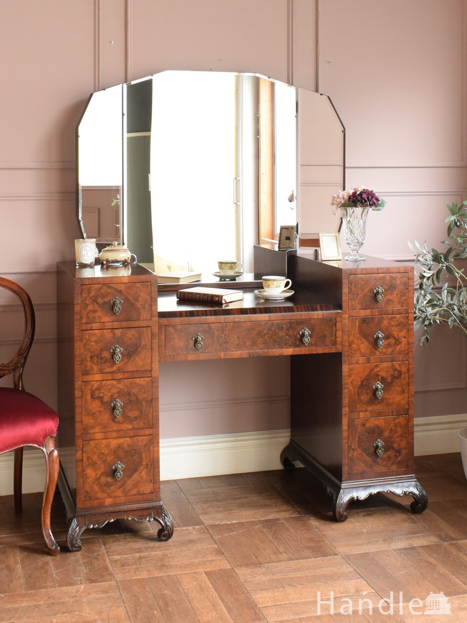 G-PLAN社のビンテージ家具、北欧スタイルの三面鏡ドレッサー（鏡台）(x