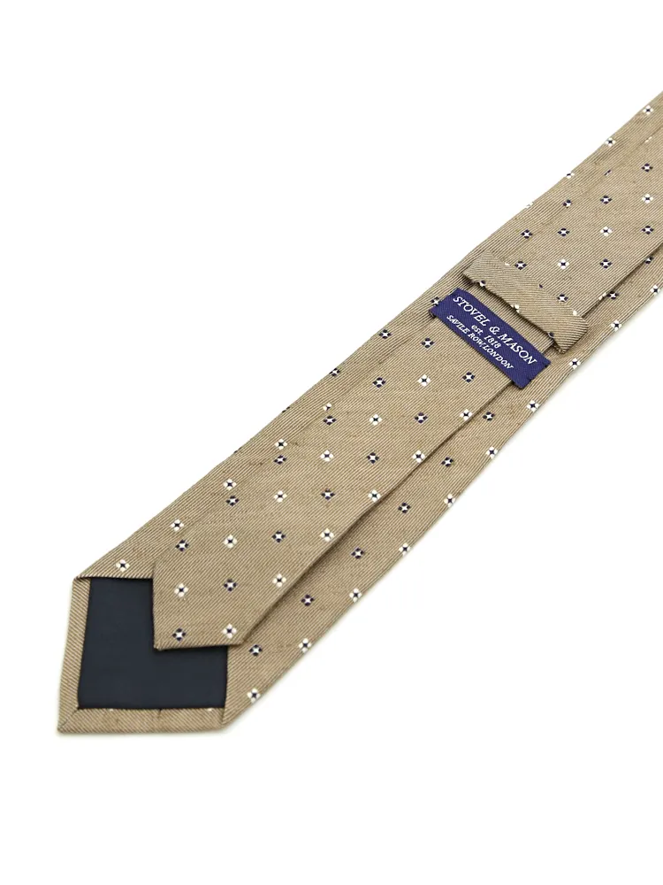 ブラウン 【シルクリネン】ネクタイ レギュラー 小柄 S＆M BLUE LABEL