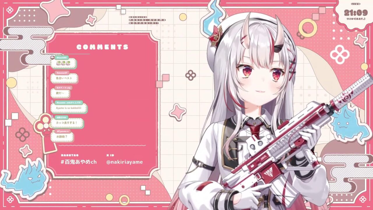 百鬼あやめが新衣装お披露目！軍服モチーフのデザイン | ホロタメ