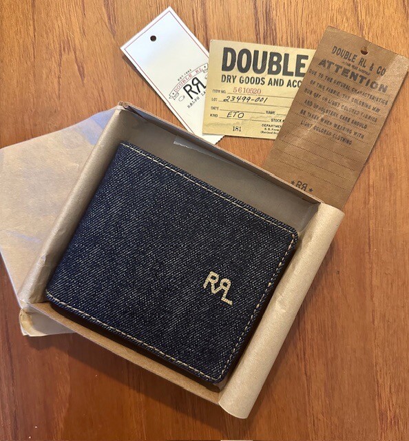 New RRL Ralph Lauren DOUBLE RL Selvedge Denim Bifold in Indigo OS