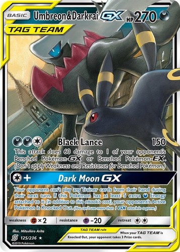 Pokemon Umbreon & Darkrai GX Unified Minds Ultra Rare #125 PSA 10