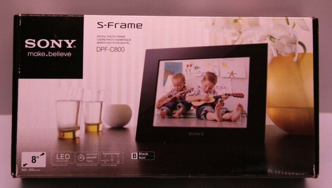 SONY ! S-FRAME DIGITAL PHOTO FRAME ! DPF-C800 ! BLACK 8