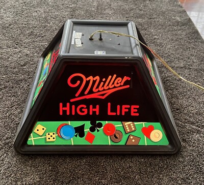 Vintage 1990 Miller High Life Beer Hanging Pool Table Light