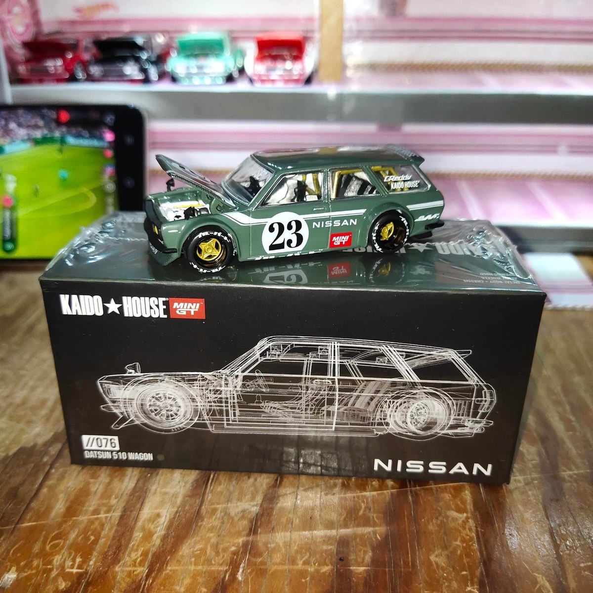 Kaido House X Mini GT Datsun 510 Wagon Carbon Fiber Green V3
