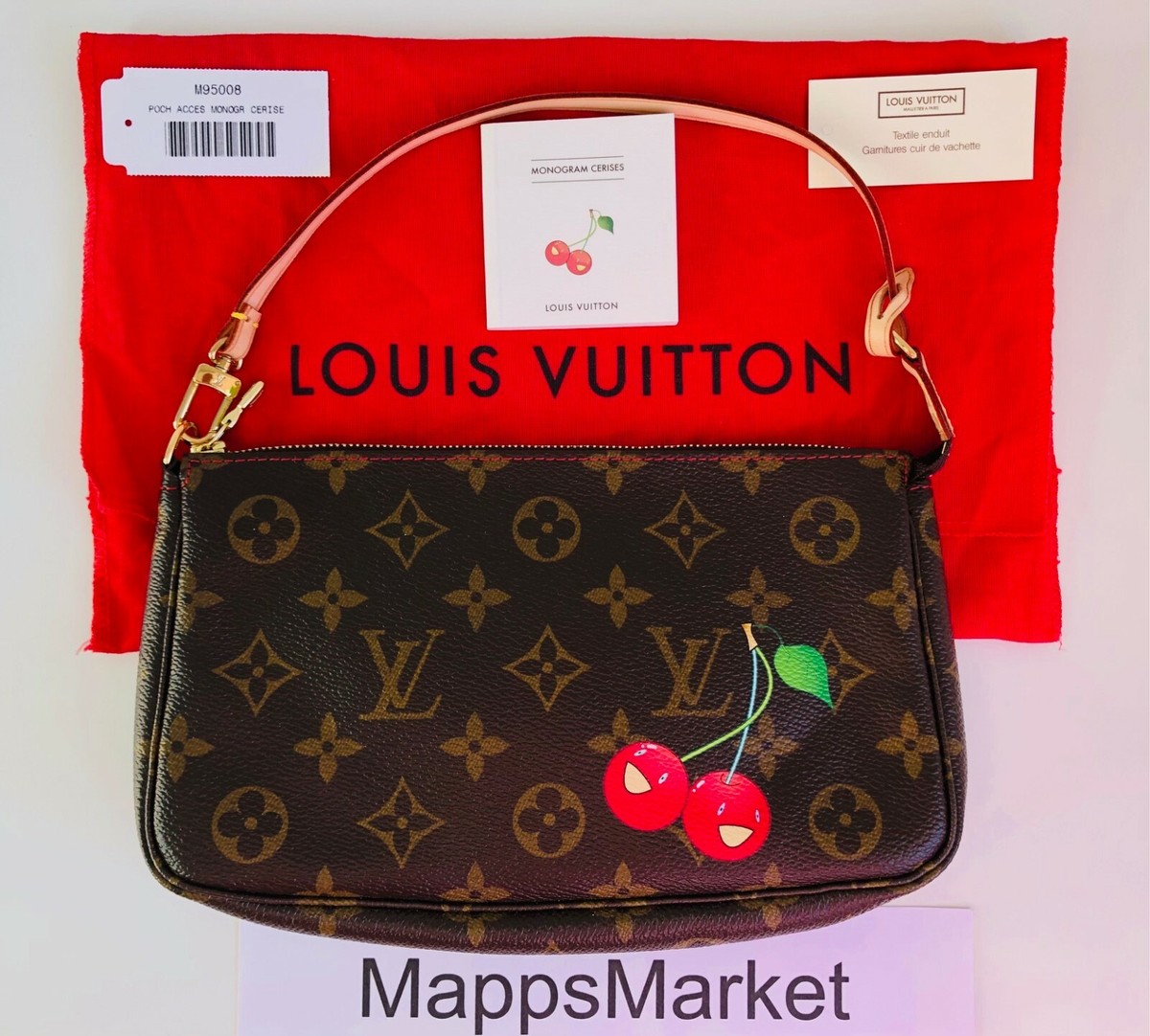 NWT Authentic LOUIS VUITTON Pochette Accessoires Monogram Cerises