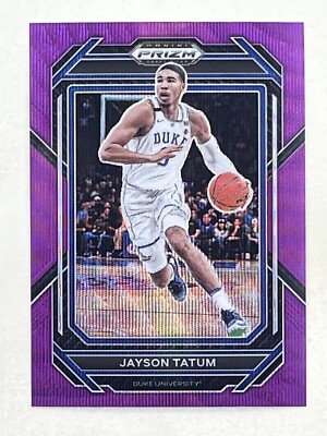 Jayson Tatum 2023-24 Panini Prizm Draft Picks Purple Wave #51 Duke