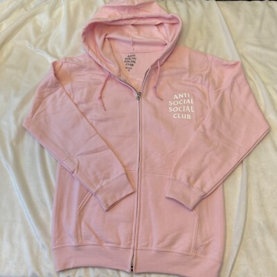 Anti Social Social Club Know You Better Zip Up Hoodie Pink Size