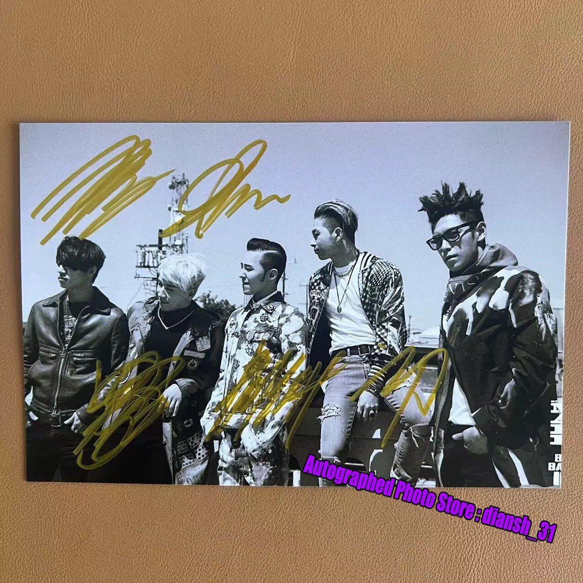 BigBang Autographed Group Photo 5*7 K-POP Collection G dragon Hand