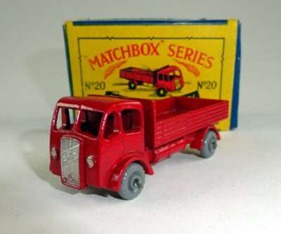 Matchbox 1-75 series No. 20A ERF Stake Truck dark red rare grey