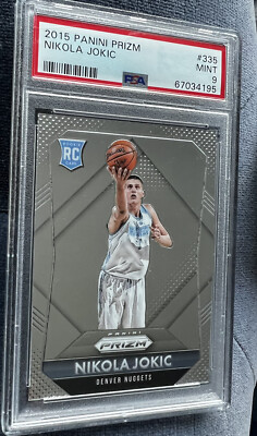 Nikola Jokic Panini Prizm Nuggets RC Rookie #335 PSA 9 MINT; 2