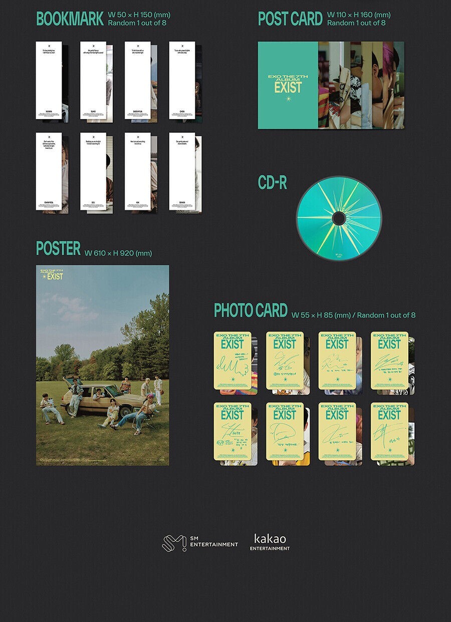 EXO [EXIST] 7th Album PHOTO BOOK Ver. RANDOM VER/ CD+Book+Post