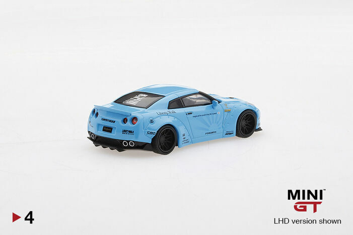 MINI GT 4 LB WORKS Nissan GT-R (R35) Light Blue Type 1, Rear Wing