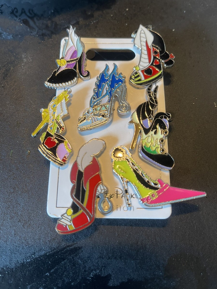 Disney Pin Villains High Heel Designer Shoes Full Set of 7 RARE | eBay