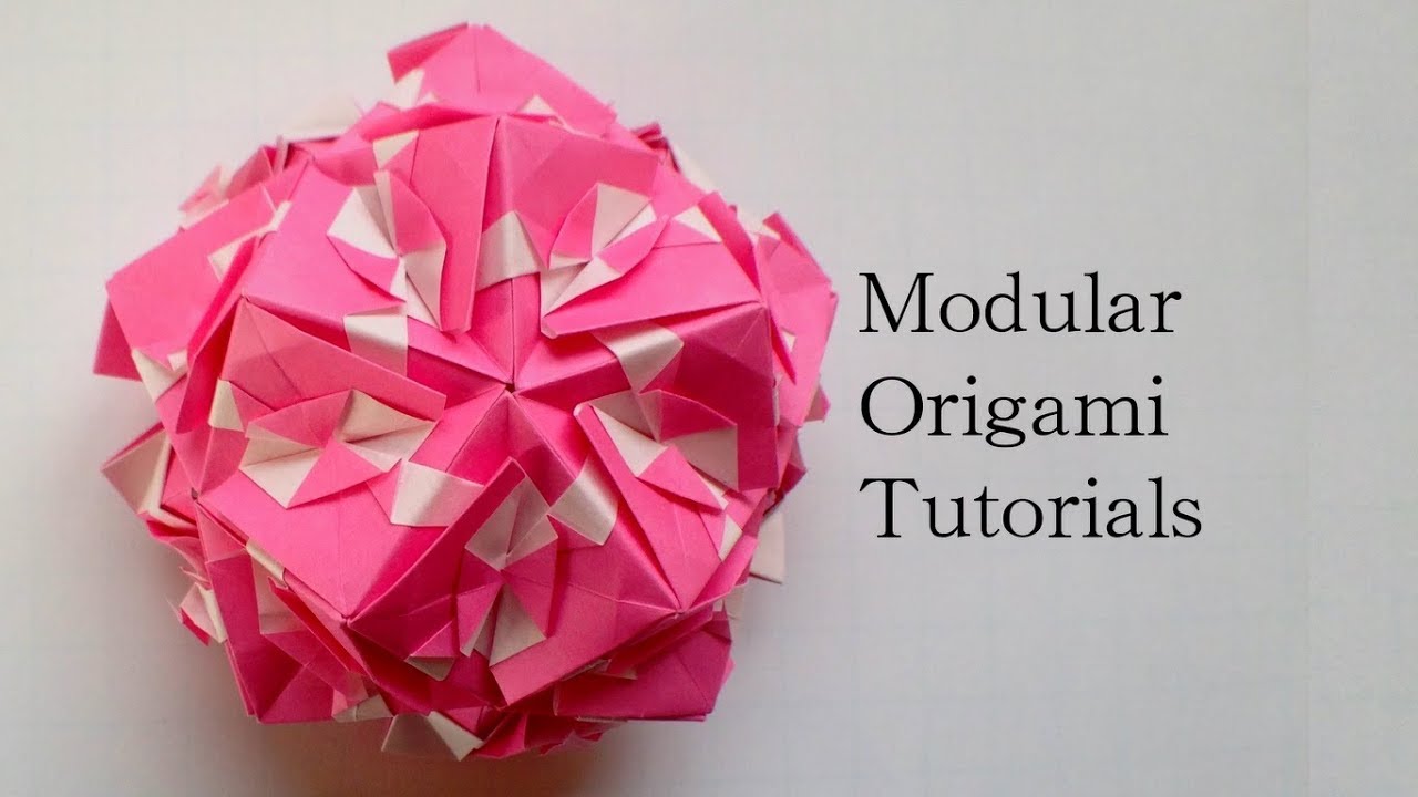 折り紙】花のように綺麗なくす玉 - 山茶花 / Origami Modular Kusudama