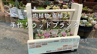 多肉】#80 DIY② 手作りウッドプランターに多肉植物を寄植えしていき