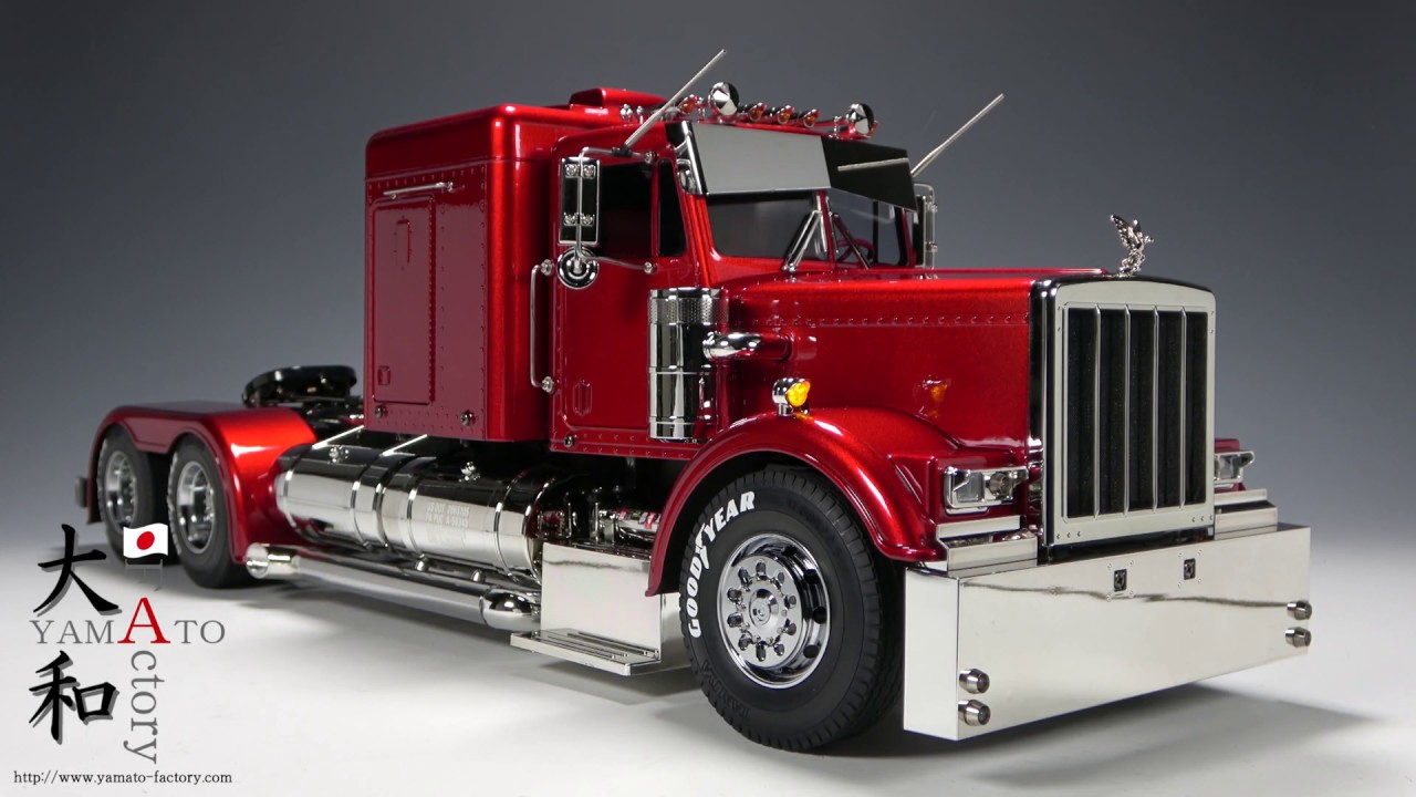 TAMIYA 1/14 RC Truck GRAND HAULER Peterbilt Candy red 4K - YouTube