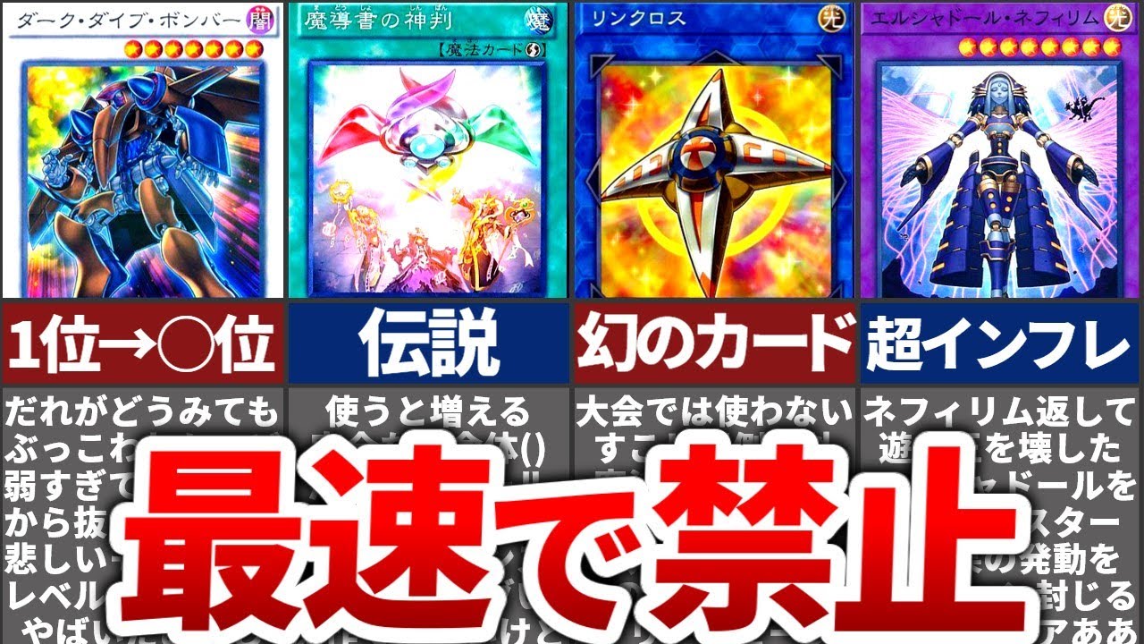 遊戯王】史上最速で禁止されたぶっ壊れカードTOP21 - YouTube