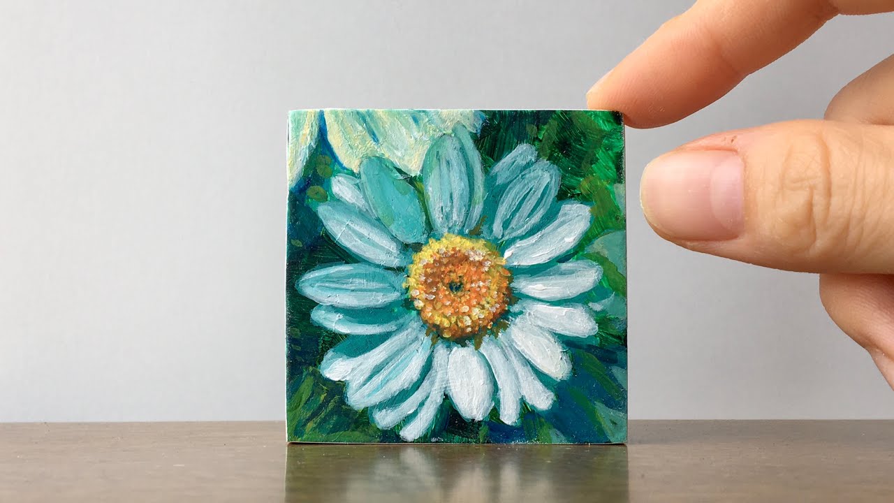 アクリル画】デイジーを描く( 作品“花つみき”の制作動画) - YouTube