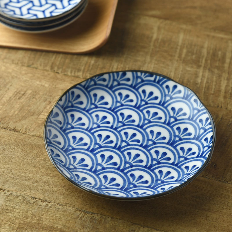 和ごころ 16cm取り皿 青海波 日本の伝統模様[定番] - 業務用食器販売用