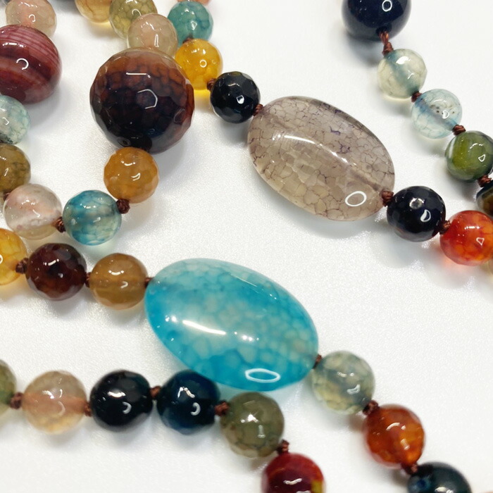 楽天市場】天然 メノウ ネックレス ロングネックレス 縞瑪瑙 大粒