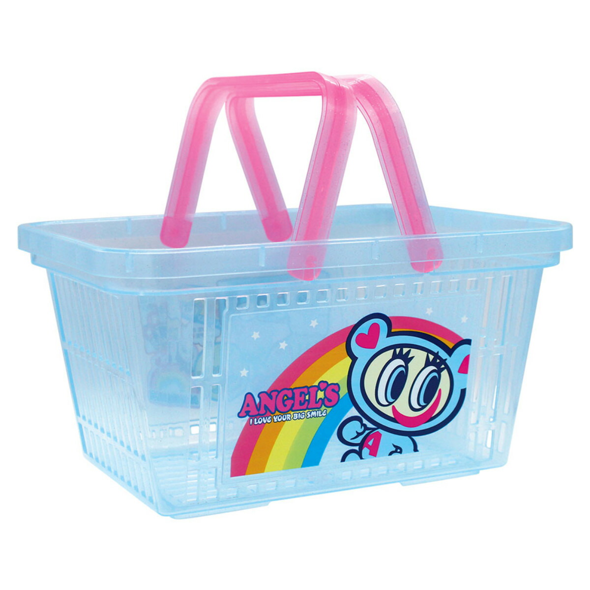 楽天市場】かご バスケット エンジェルブルー クリアキャラバスケット