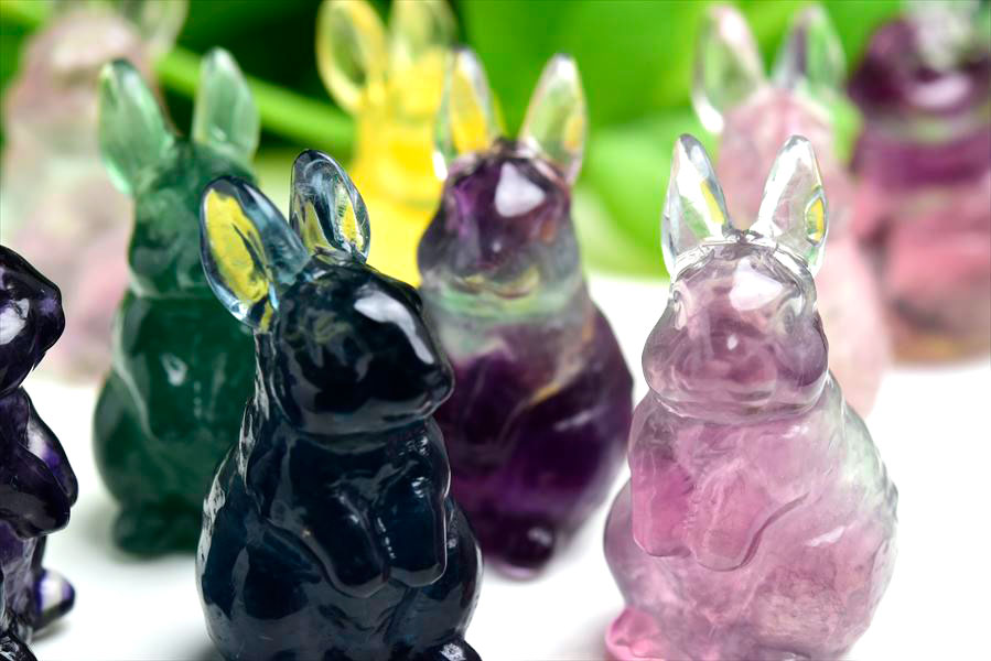 楽天市場】フローライト うさぎ 彫刻 置物 種類お任せ【販売単位：1個