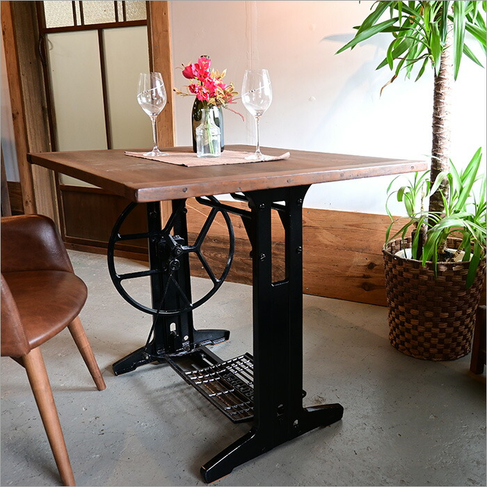 楽天市場】1点物 日本製 古材 足踏みミシン カフェテーブル