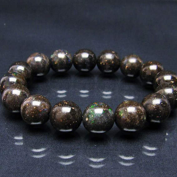 ブラックオパールブレスレット14mm[T249-4136]